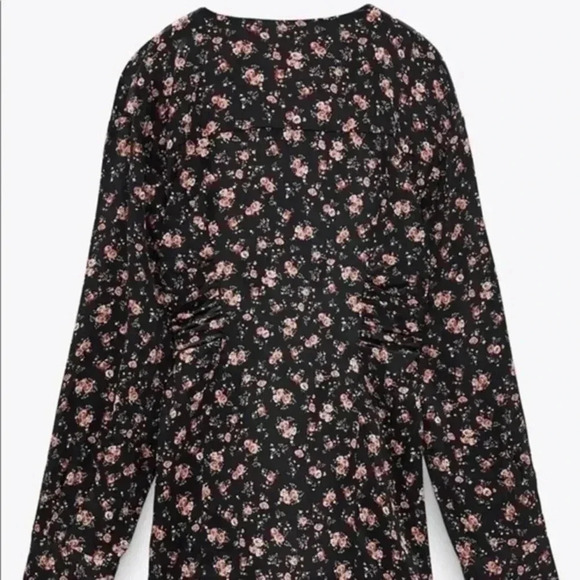 Zara floral print mini dress Medium 4661/302 - Picture 3 of 8
